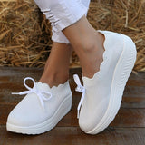 Walking Shoes Woman Spring Mesh Breathable Hollow Knit Wave Running