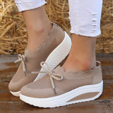Walking Shoes Woman Spring Mesh Breathable Hollow Knit Wave Running